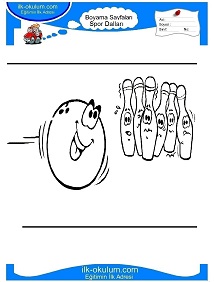 Çocuklar İçin Bowling Boyama Sayfaları 